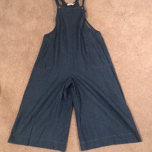 Lush Wide Legged Cropped Overalls Size M